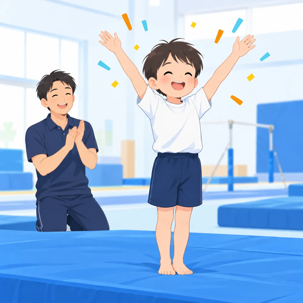 ひとりで着地!